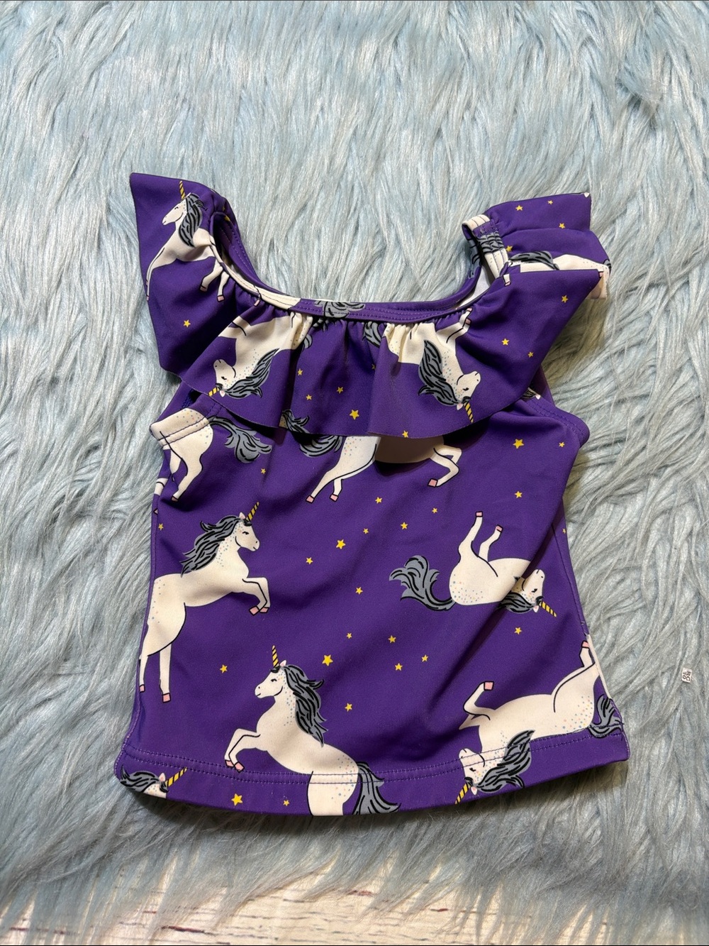 Hanna Andersson Unicorn Print Tankini Purple Top sz 18-24 months